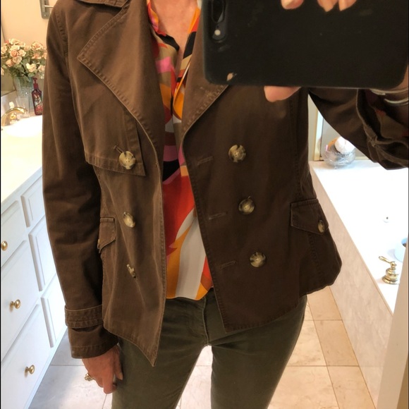 Apt. 9 brown denim jacket, double breasted, Women’s size medium - Picture 6 of 8